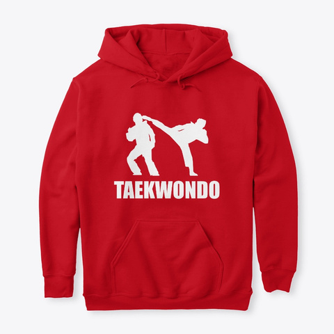 Taekwondo Fighter Hoodie (Cny1901) Red T-Shirt Front