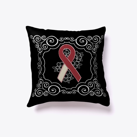 Head And  Neck Cancer Pillow Black Maglietta Front