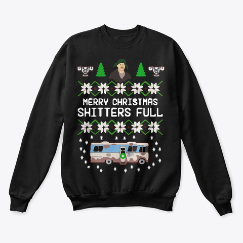 Shitters Full Christmas Jet Black T-Shirt Front