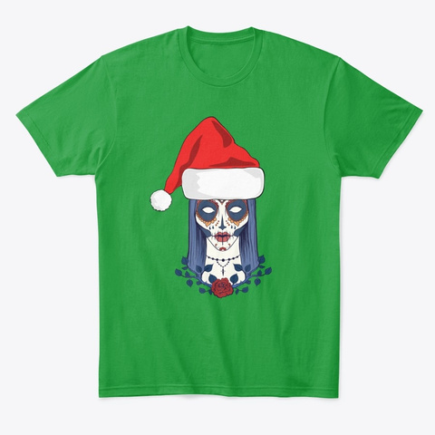 Christmas Shirts For Women Santa Hat Kelly Green T-Shirt Front