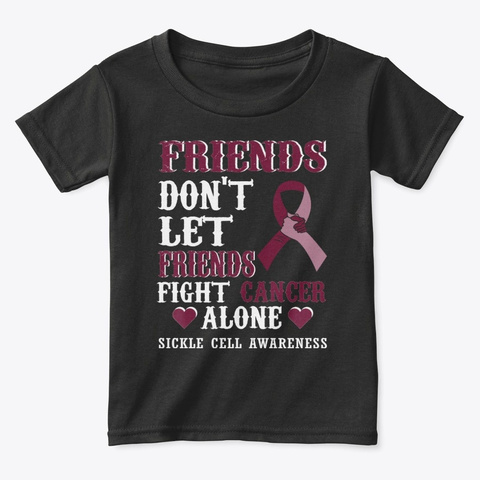 Friends Fight Sickle Cell Tshirt Warrior Black T-Shirt Front
