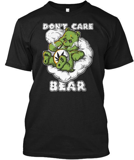 Don't Care Bear Black T-Shirt Front