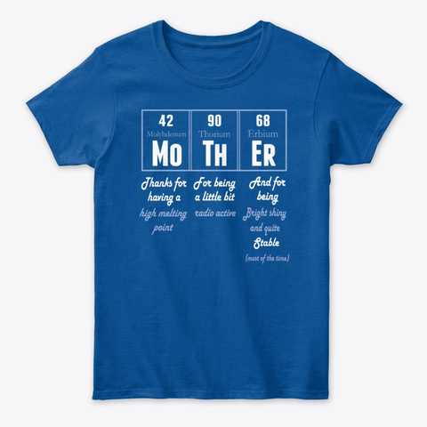 Mother T Shirt, Mother's Day Shirt Royal T-Shirt Front
