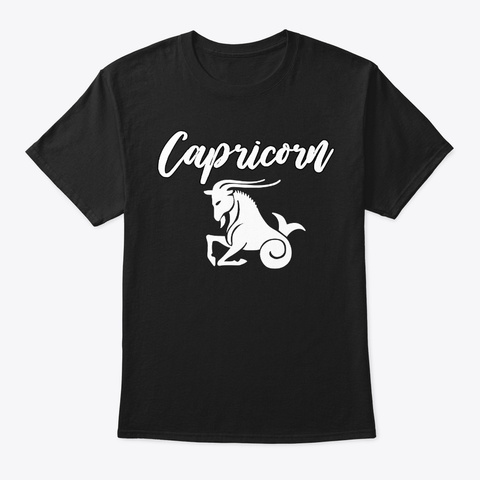 January 17   Capricorn Black T-Shirt Front