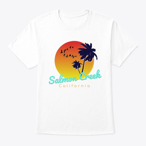 Salmon Creek California Surfing Beach White áo T-Shirt Front
