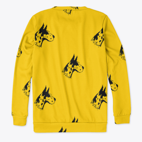 Yellow Great Dane Pattern Sweatshirt Standard T-Shirt Back