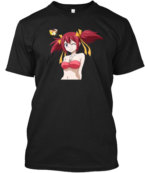 Anime Girl Black T-Shirt Front