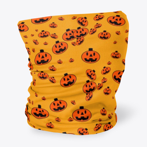 Halloween Pumpkin Face Coverings Orange T-Shirt Side