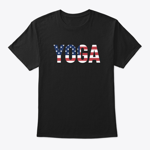 Yoga Usa Black áo T-Shirt Front