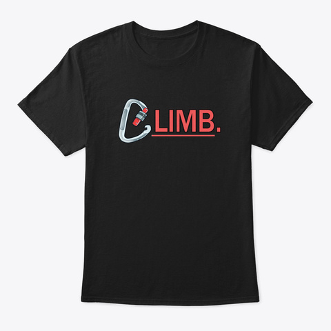 Awesome Rock Climbing Gift Print Climber Black T-Shirt Front