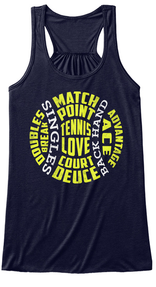 Doubles Break Singles Match Point Tennis Love Court Deuce Back Hand Advantage Ace Midnight T-Shirt Front