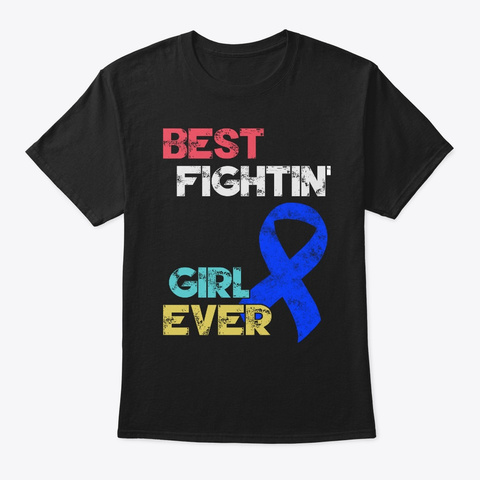 Best Fightin Girl Ever Rectal Cancer Black áo T-Shirt Front