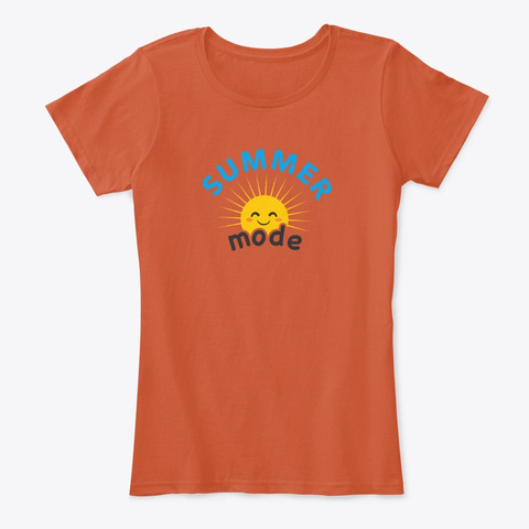 Summer Mode Deep Orange T-Shirt Front