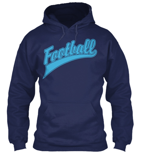 Hoodie Football Sports Sweatshirt Navy T-Shirt Front