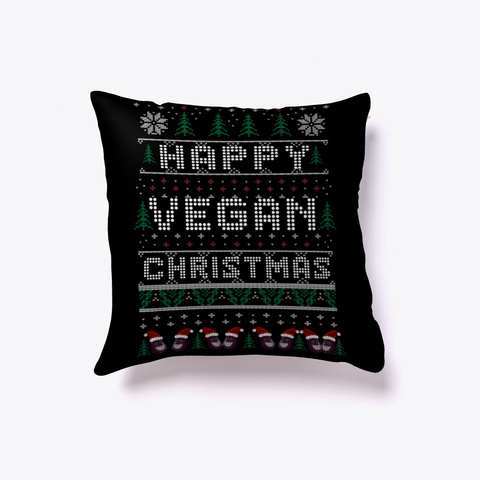 Happy Vegan Christmas  Black T-Shirt Front