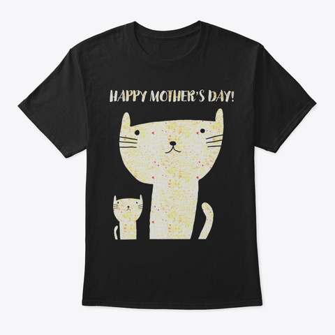 Cute Mom Cat Shirt Mothers Day Gift For  Black Camiseta Front