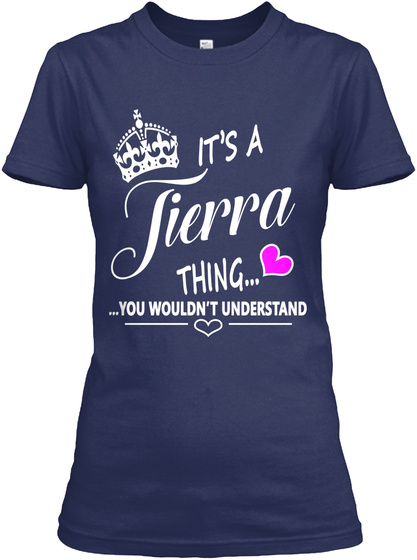 Tierra Navy T-Shirt Front