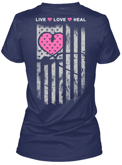 Live Love Heal Navy T-Shirt Back