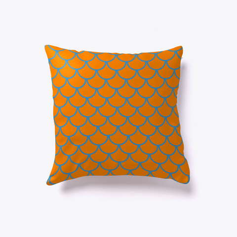 Fish Scales Pattern Orange And Blue White Kaos Front