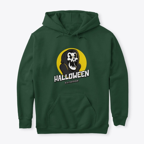 Halloween Is A Real Treat Forest Green T-Shirt Front