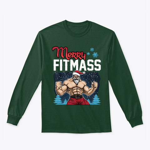 'merry Fitmas' Christmas Fitness T Shirt  Forest Green T-Shirt Front