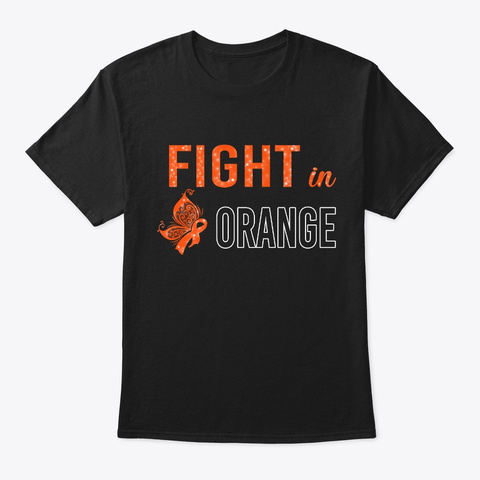 Fight In Orange Von Willebrand's Disease Black T-Shirt Front