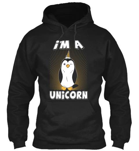 I'm A Unicorn Black T-Shirt Front