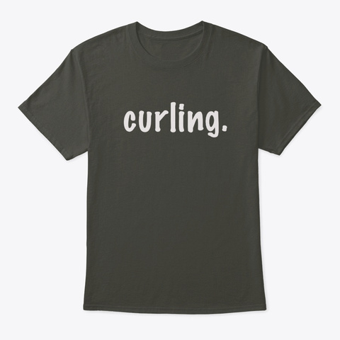 I Love Curling On Ice, Stone And Broom Smoke Gray T-Shirt Front