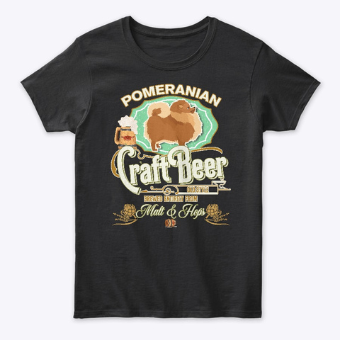 Pomeranian Gifts Dog Beer Lover Black Camiseta Front