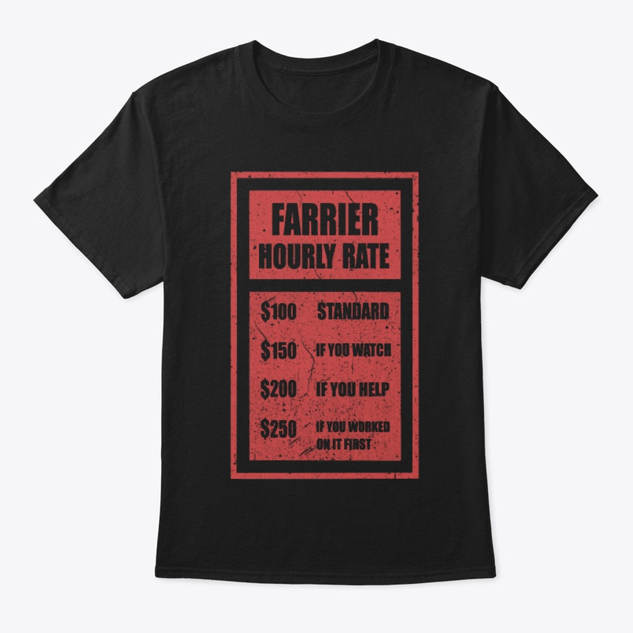 Farrier Hourly Rate Funny Unisex Tshirt
