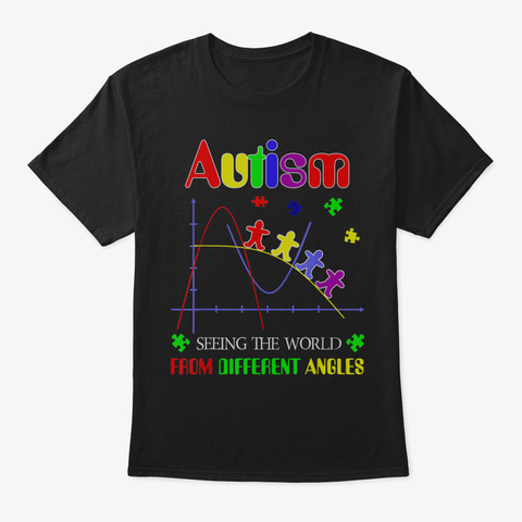 Autism Shirts Seeing The World Different Black T-Shirt Front