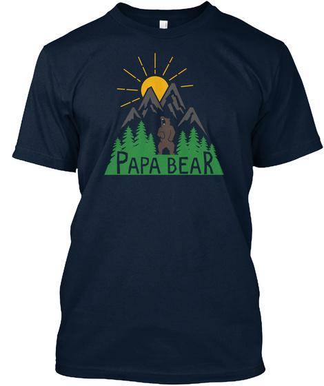 Papa Bear New Navy T-Shirt Front