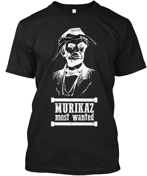 Murikaz Most Wanted Lincoln X Shakur Black T-Shirt Front