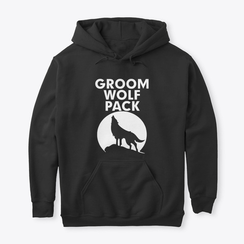 Groom's Wolf Pack Black T-Shirt Front