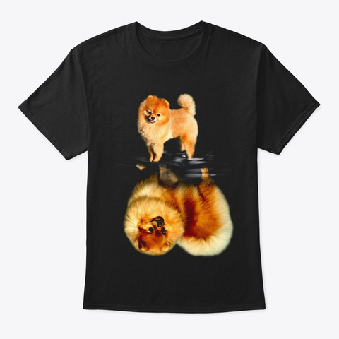 Pomeranian Black T-Shirt Front