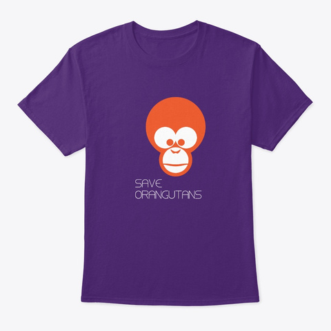Save Orangutans Purple T-Shirt Front