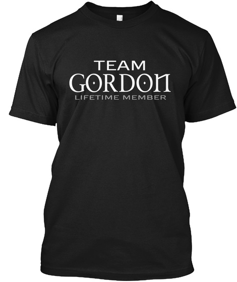 Team Gordon Lifetime Member Black T-Shirt Front