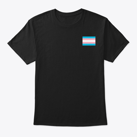 Transexual Flag   Pride Black T-Shirt Front