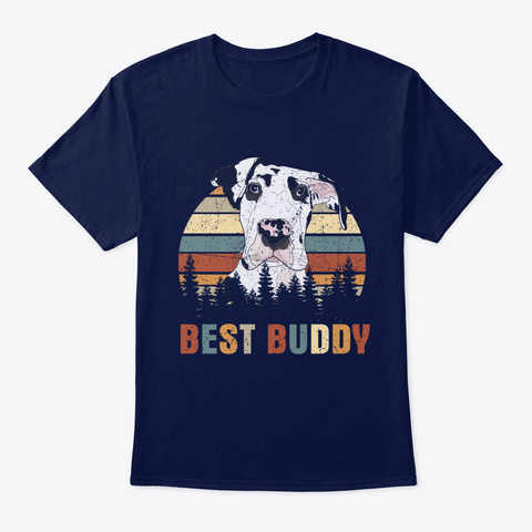 Best Buddy Great Dane Navy áo T-Shirt Front