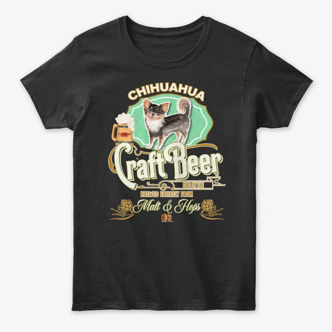 Long Haired Chihuahua Gifts Black T-Shirt Front