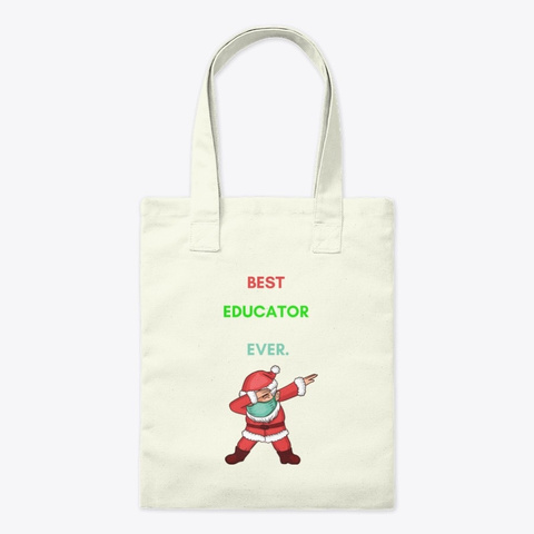 Dabbing Santa Mask For Educator's Natural T-Shirt Front