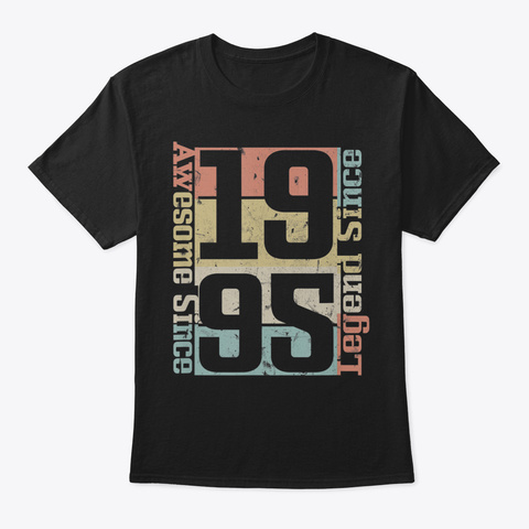 25 Th Birthday Gift Idea Awesome Since 19 Black T-Shirt Front