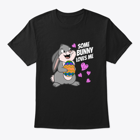 Happy Easter Bunny 7 Wuad Black T-Shirt Front