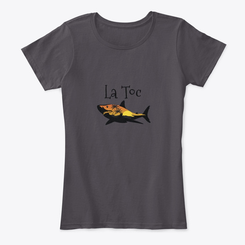 La Toc St. Lucia Shark Heathered Charcoal  T-Shirt Front