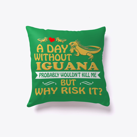 Iguana Pillow Lover Green Kaos Front