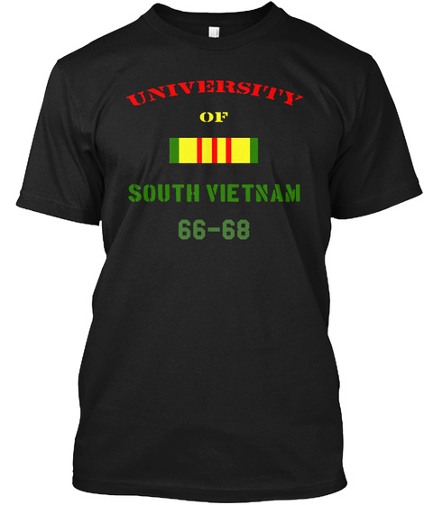 University Of South Vietnam 66 68 Black T-Shirt Front