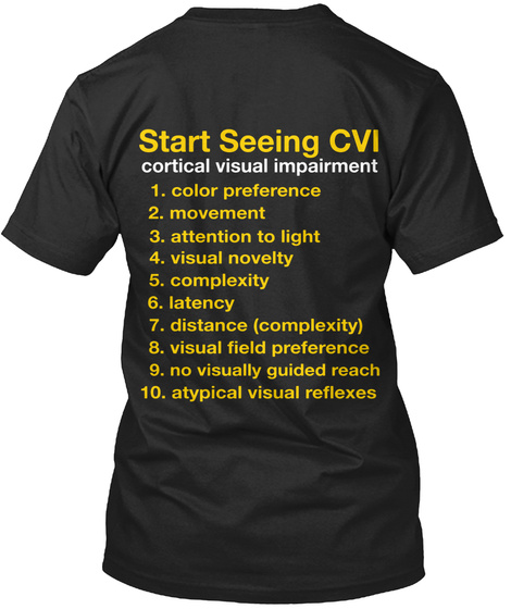 Start Seeing Cvi Cortical Visual Impairment Vintage Black T-Shirt Back