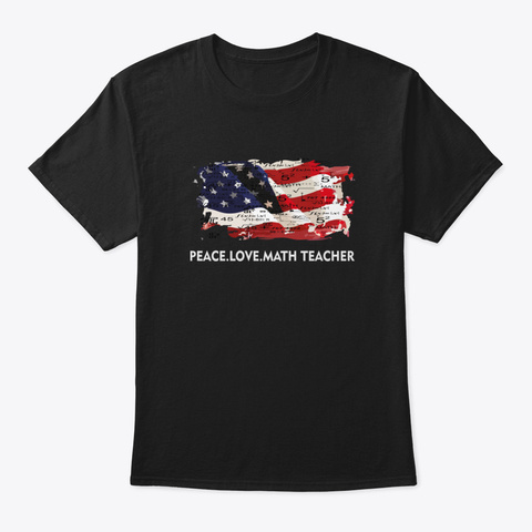American Math Teacher For Family Gift Black Camiseta Front