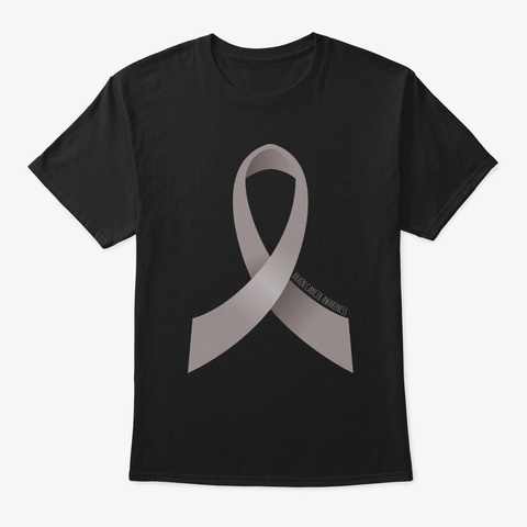Brain Cancer Awareness Ribbon Black T-Shirt Front