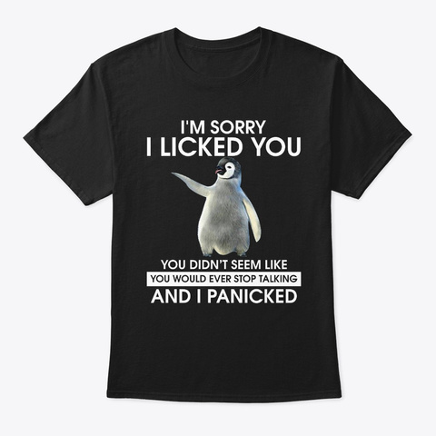 Funny Penguin Shirt Black áo T-Shirt Front
